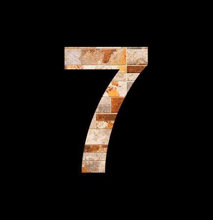 Number 7 - Seven digit on rustic tile background
