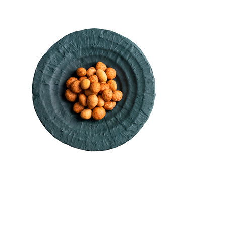 Organic Mexican peanuts in the bowl - Arachis hypogaeaの写真素材