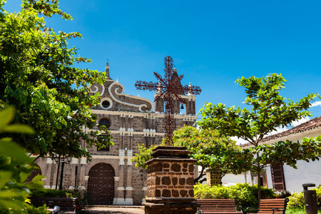 Santa Fe de Antioquia - Colombia. July 29, 2022. Western municipality of the department of Antioquia, is known for its colonial buildings and cobblestone streetsの写真素材