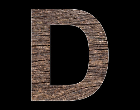 Uppercase letter D of the alphabet - Rustic tree cortex textureの写真素材