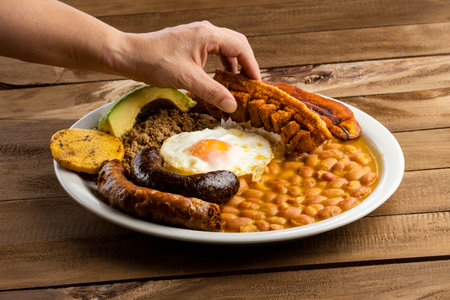 Bandeja paisa, main traditional Colombian dishの写真素材