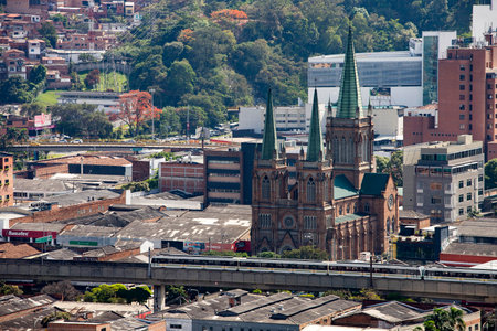 Medellin, Antioquia. Colombia - January 26, 2023. Air quality and noise have been one of the most continuous problems in the cityのeditorial素材