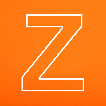 White letter Z uppercase on orange foamy background
