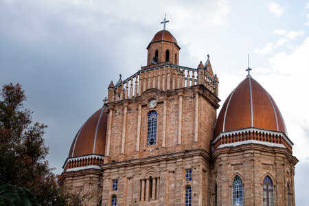 San Pedro de los Milagros, Antioquia / Colombia - March 5, 2023. Minor Basilica of the Lord of Miracles, is a Colombian temple of Catholic worshipのeditorial素材