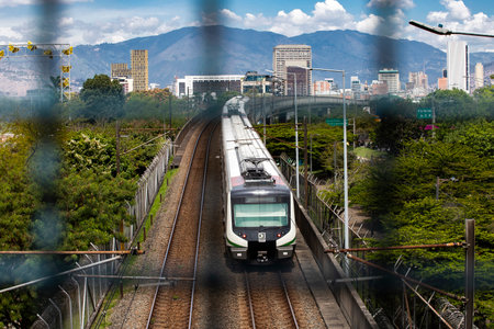 Medellin, Antioquia. Colombia - January 26, 2023. âMetro de MedellÃ­n is the name given to the metro-type mass transportation system that directly serves the city and its surrounding municipalities.のeditorial素材