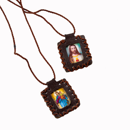 Catholic scapular, symbol of the Christian faithの写真素材