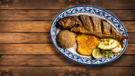 Fried anchovy fish - Dish served on the tableの写真素材