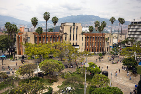 Medellin, Antioquia. Colombia - December 6, 2023. The Museum of Antioquia, former Municipal Palace, is a museum located in the center of Medellin that houses collections with international relevance.のeditorial素材