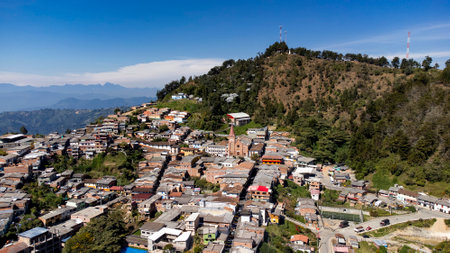 Montebello, Antioquia - Colombia. January 24, 2024. Aerial view of the municipality of Montebello...