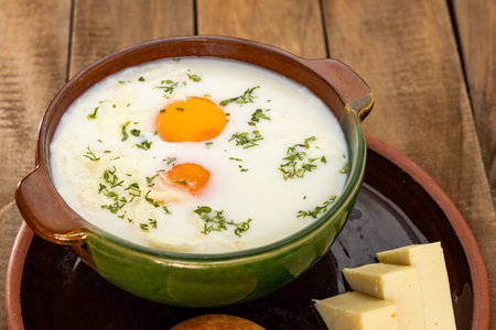 Changua is a typical breakfast from Bogota, the capital of Colombiaの写真素材