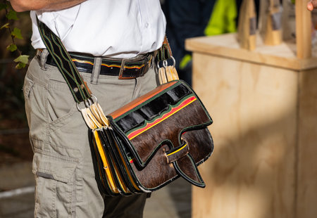 Traditional carriel paisa - Leather bag made in Jerico antioquiaの写真素材