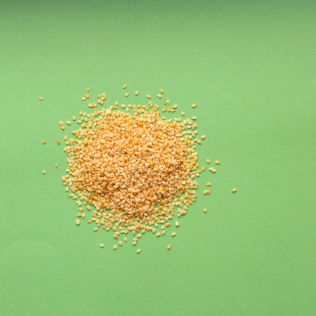 Sesamum indicum - Pile of organic white sesame seedsの写真素材