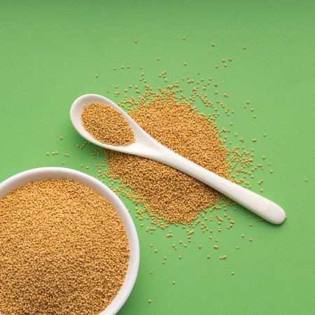 Amaranth seeds in the bowl and spoon - Amaranthus. Healthy food