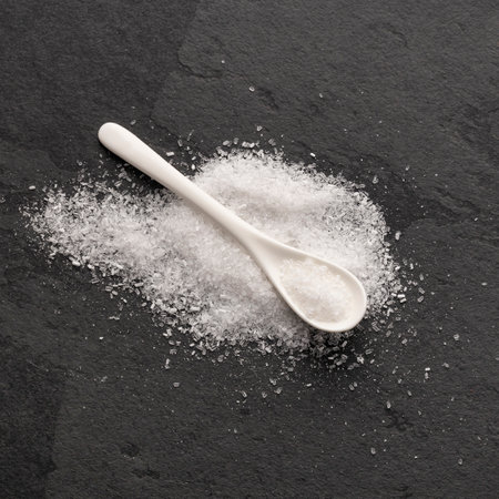 Magnesium chloride in spoon - chemical componentの写真素材