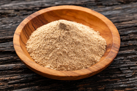 Maca root or Peruvian ginseng in the bowl - Lepidium meyeniiの写真素材