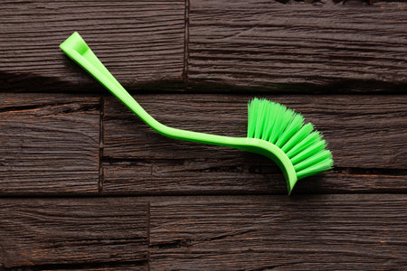 Green bristle brush for home cleaning - Soft bristles.