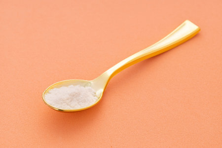 Baking soda in the spoon - Healthy food.