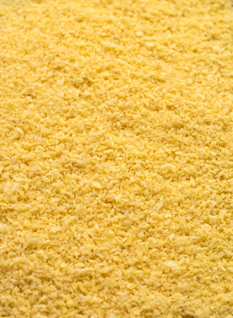 Pile of bread crumbs or yellow panko - Full background.の写真素材