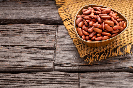 Organic beans in bowl - Nutritious dried beans.の写真素材