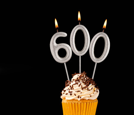 Candles forming the number 600の写真素材