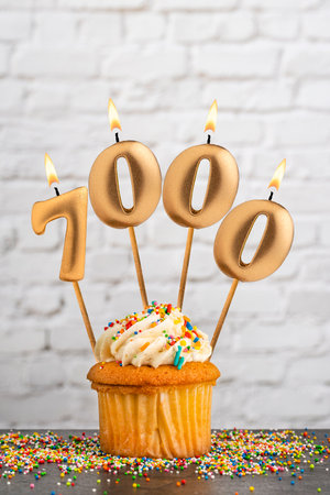 Candle number 7000.の写真素材