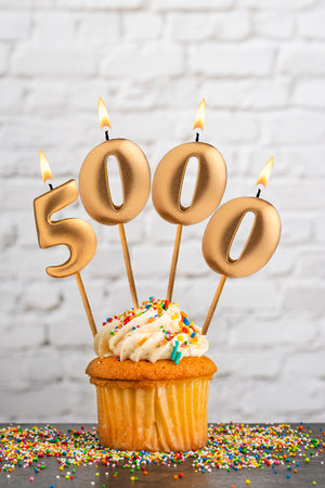 Candle number 5000.の写真素材