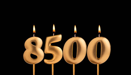 Candle number 8500 - Number of followers or likes.
