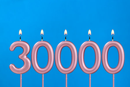 Number of followers or likes - Candle number 30000