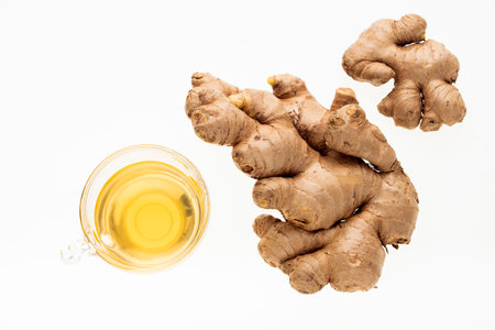 Zingiber officinale - Hot organic ginger root tea.