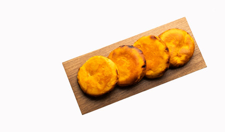 Traditional Colombian food - Delicious grilled arepa from Boyacaの写真素材