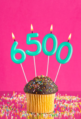 Candle number 6500 - Number of followers or likesの写真素材