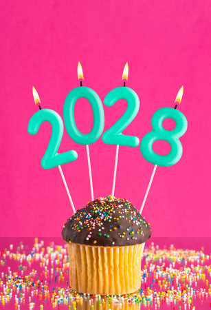 Candles number 2028 for happy new year - New Year's Eve Celebration