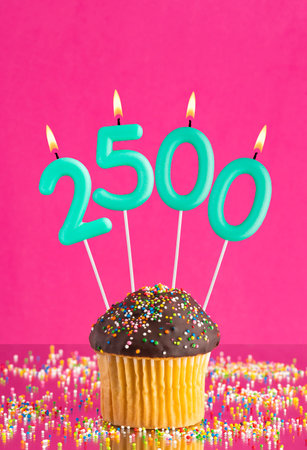 Candle number 2500 - Number of followers or likesの写真素材