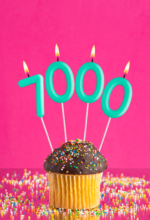 Number of followers or likes - Candle number 7000の写真素材