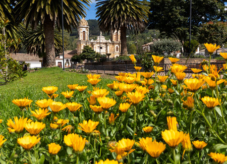 Tibasosa, Boyaca - Colombia. May 8, 2025. Our Lady of the Rosary Parish, a Catholic church.