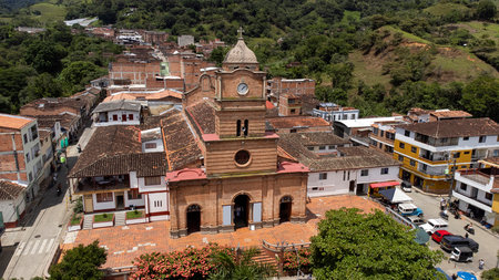 Ebejico, Antioquia, Colombia. May 25, 2025. Construction of the church completed on October 16, 1889の写真素材