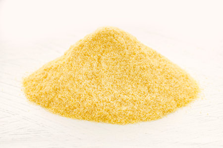 Heap of coarse wheat semolina flour - Triticum