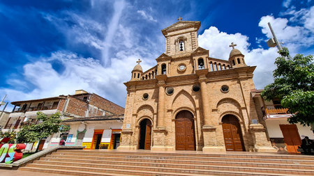 Entrerrios, Antioquia, Colombia. June 15, 2025. Our Lady of Sorrows Parish, a Catholic church.