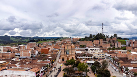 San Pedro de los Milagros, Antioquia, Colombia. June 16, 2025. Municipality surrounded by mountains, with 27,059 inhabitants.の写真素材