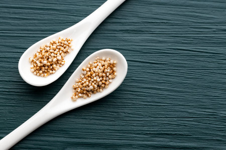 Organic pop seeds of ancestral amaranth - Amaranthusの写真素材