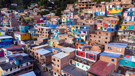 Medellin, Antioquia, Colombia. July 15, 2025. Constellations is a 14,819-square-meter contemporary urban artwork.の写真素材