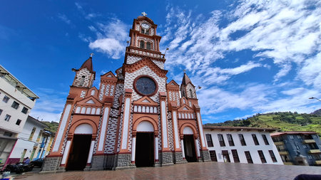 Granada, Antioquia - Colombia. June 28, 2025. Santa Barbara Parish is a Catholic churchの写真素材