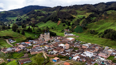 Belmira, Antioquia, Colombia. June 16, 2025. Catholic Parish of Our Lady of the Rosary is a Colombian Catholic church.の写真素材