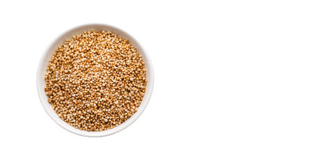 Amaranthus - Organic amaranth pops in the bowl.の写真素材