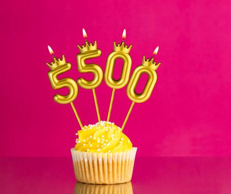 Number of followers or likes - Candle number 5500の写真素材