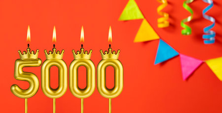 Candle number 5000 - Number of followers or likesの写真素材