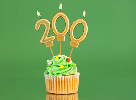 Number of followers or likes - Candle number 200の写真素材