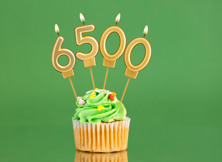 Candle number 6500 - Number of followers or likesの写真素材