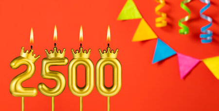 Number of followers or likes - Candle number 2500の写真素材