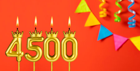 Number of followers or likes - Candle number 4500の写真素材